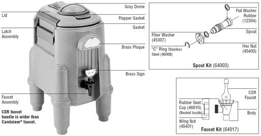 Cambro® Insulated Beverage Dispenser - Large H-10639 - Uline